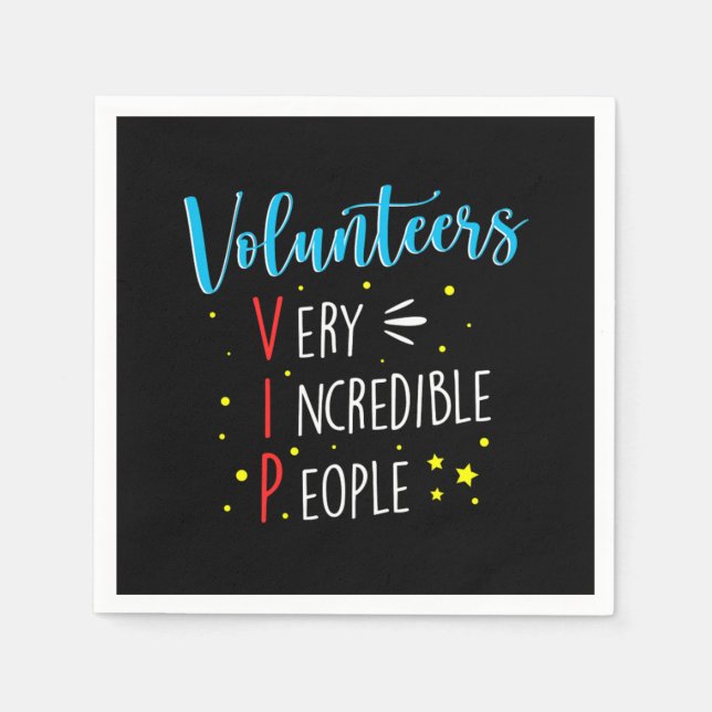 Freiwillige VIP Freiwillige Freiwillige Wohltätigk Serviette (Vorderseite)