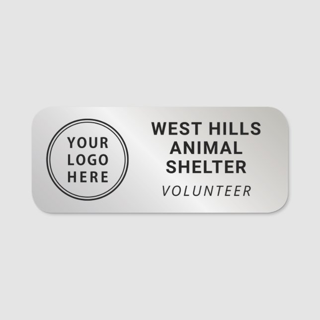 Freiwilligen-Logo Silber Namensschild (Vorderseite)