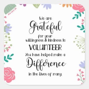 Freiwilligenwochenkarte Quadratischer Aufkleber