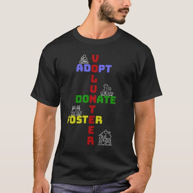 Freiwilliger Adoptier Spender Foster Animal Rescue T-Shirt (Vorderseite)