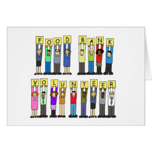 Freiwilliger Cartoon der Lebensmittelbank