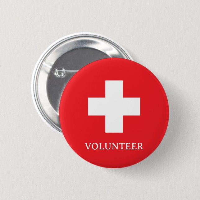 Freiwilliger & Erste Hilfe, Kreuz, Krankenwagen, A Button (Vorne & Hinten)