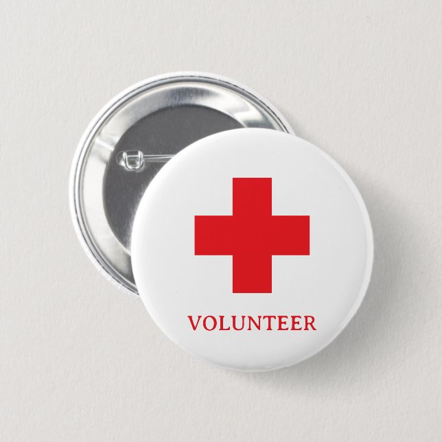 Freiwilliger & Erste Hilfe, Kreuz, Krankenwagen, A Button (Vorne & Hinten)