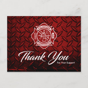 Freiwilliger Feuerwehrmann Danke Postcard Postkarte