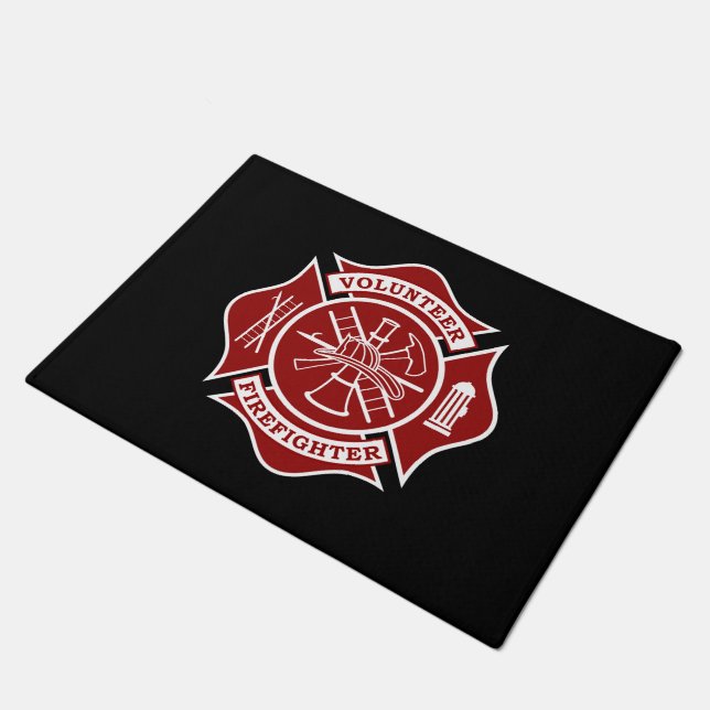 Freiwilliger Feuerwehrmann Doormat - 18"x24" Fußmatte (Schrägansicht)