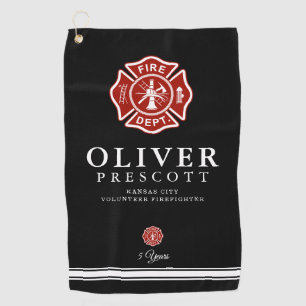 Freiwilliger Feuerwehrmann   Malteser Kreuzsymbol  Golfhandtuch