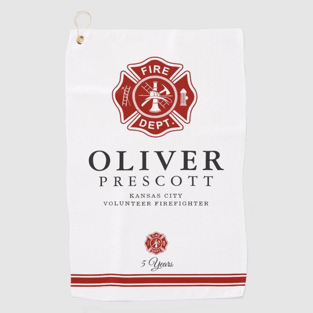 Freiwilliger Feuerwehrmann | Malteser Kreuzsymbol Golfhandtuch (Vorderseite)