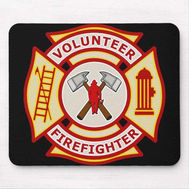 Freiwilliger Feuerwehrmann-Malteserkreuz Mousepad (Vorne)
