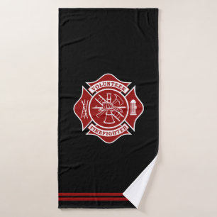 Freiwilliger Feuerwehrmann Maltesische Cross-Bath- Badehandtuch