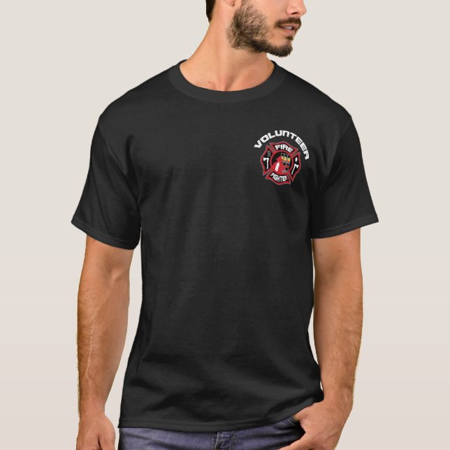 Freiwilliger Feuerwehrmann-modernes Abzeichen T-Shirt (Vorderseite)