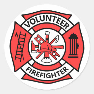 Freiwilliger Feuerwehrmann Runder Aufkleber