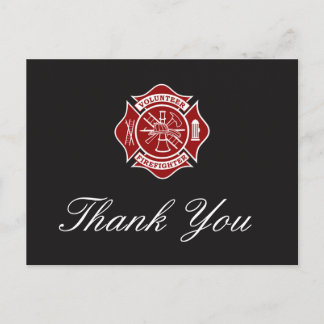 Freiwilliger Feuerwehrmann Vielen Dank Postcard Postkarte