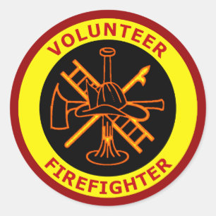 FREIWILLIGER FIREFIGHTER RUNDER AUFKLEBER
