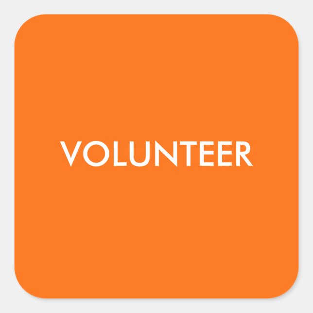 FREIWILLIGER QUADRATISCHER AUFKLEBER (Vorderseite)