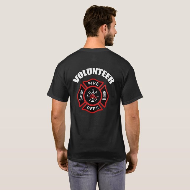 Freiwilliges Feuerwehrmann-Abzeichen T-Shirt (Schwarz voll)
