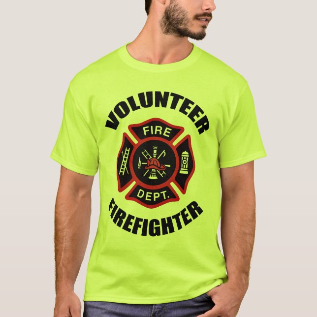 Freiwilliges Feuerwehrmann-Abzeichen T-Shirt (Vorderseite)