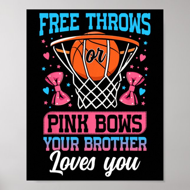 Freiwürfe oder rosa Schleifen Dein Bruder liebt di Poster (Vorne)
