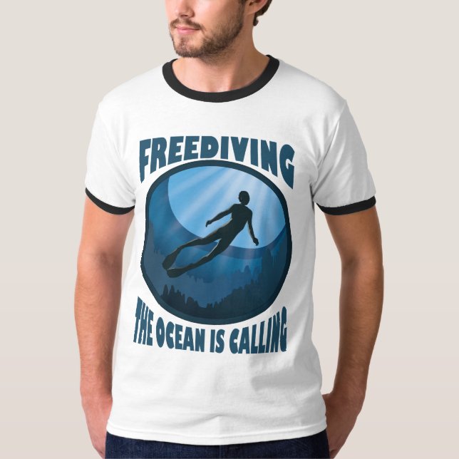 Freizeit - Der Ozean nennt Unterwassertaucher T-Shirt (Vorderseite)