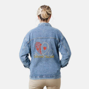 Freizeit Jacke - Florales Herz Stethoskop