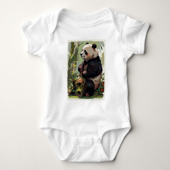 Freizeitbär - Panda Bär Baby Strampler (Vorderseite)