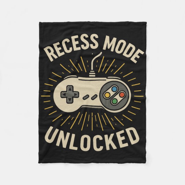 Freizeitmodus freigeschaltet Retro School Gamer Co Fleecedecke (Vorderseite)