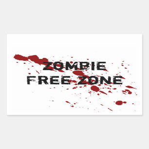 Freizone Zombie Rechteckiger Aufkleber