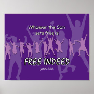 FREIZÜGIGKEIT   John 8:36 LILA Poster