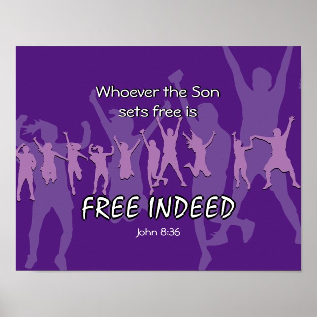 FREIZÜGIGKEIT | John 8:36 LILA Poster (Vorne)