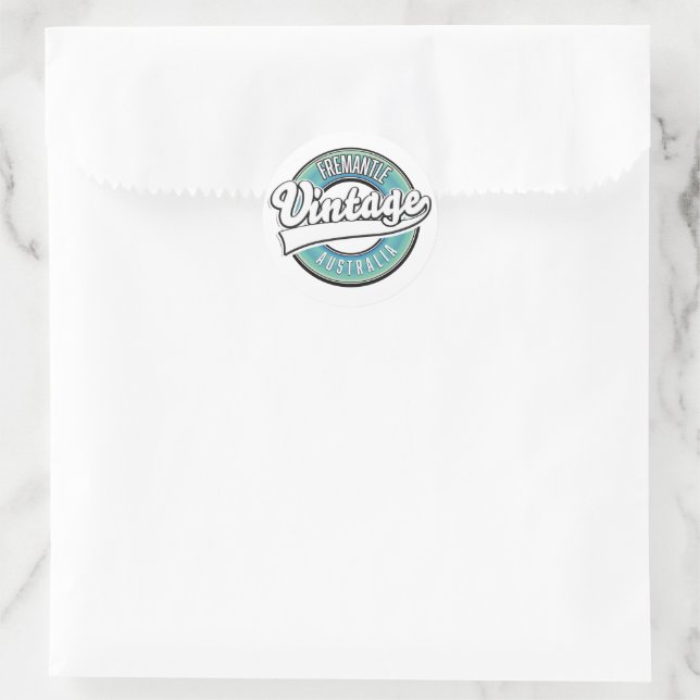 Fremantle australia Vintages Logo. Runder Aufkleber (Tasche)