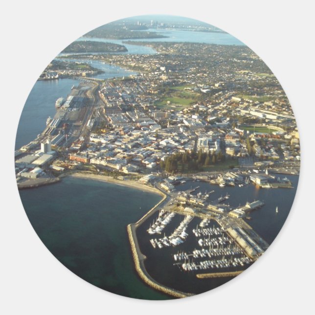 Fremantle Harbor, Western Australien Runder Aufkleber (Vorderseite)
