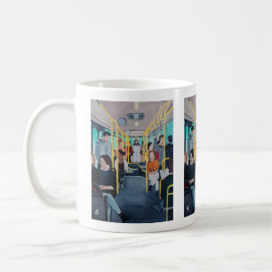 Fremder im Bus Gemälde von Alfred Fox Kaffeetasse