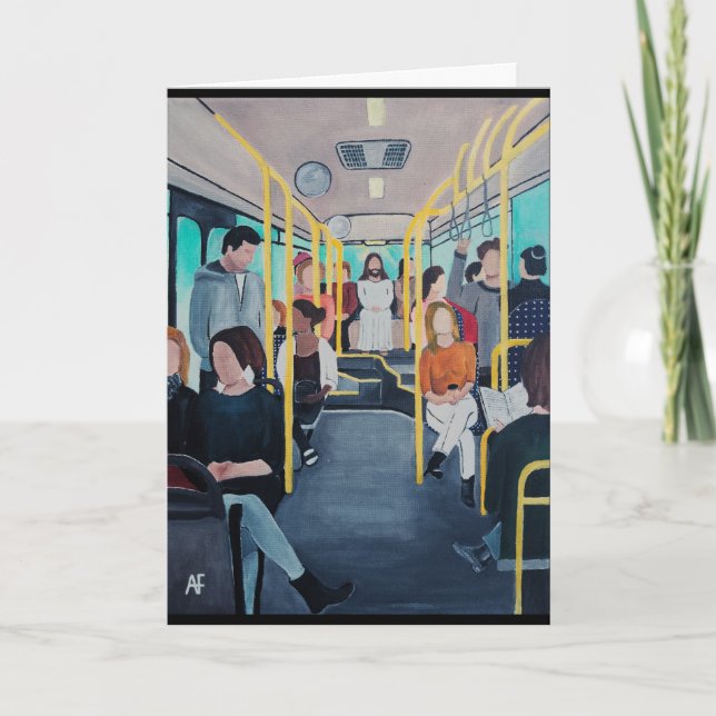 Fremder im Bus Gemälde von Alfred Fox Karte (Vorderseite)