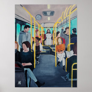 Fremder im Bus Gemälde von Alfred Fox Poster