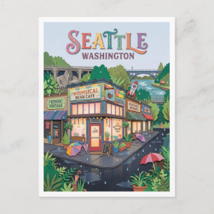 Fremont Cafe Seattle Washington Postkarte