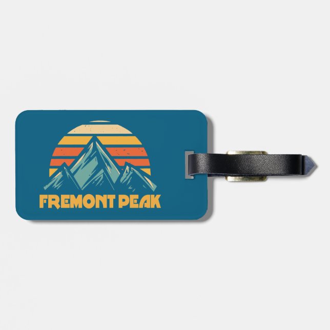 Fremont Peak Wyoming Retro Türkis Gepäckanhänger (Rückseite horizontal)