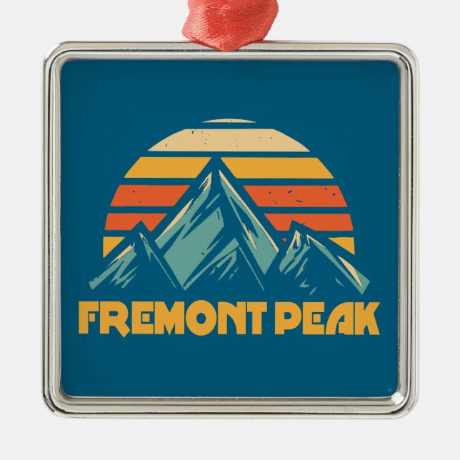 Fremont Peak Wyoming Retro Turquoise Ornament Aus Metall (Vorne)