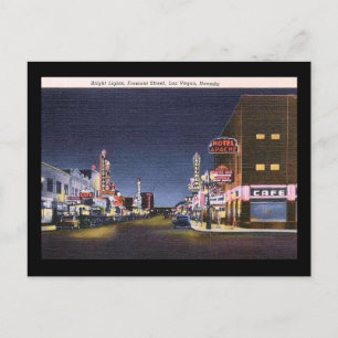 Fremont St. at Night, Las Vegas, NV Vintag Postkarte