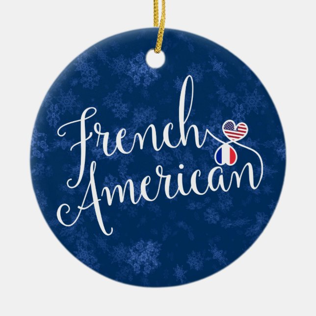 French American Christmas Tree Ornament, Frankreic Keramikornament (Vorne)