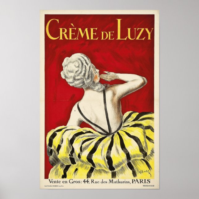French art nouveau beauty Creme de Luzy advertisem Poster (Vorne)