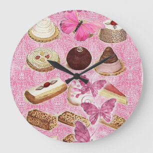 french bakery pastry cookies cake dessert große wanduhr