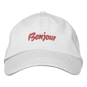 French Baseball Cap Bonjour Bestickte Baseballkappe