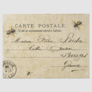 French Bee Postkarte Seidenpapier