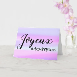 French Birthday Watercolor Karte