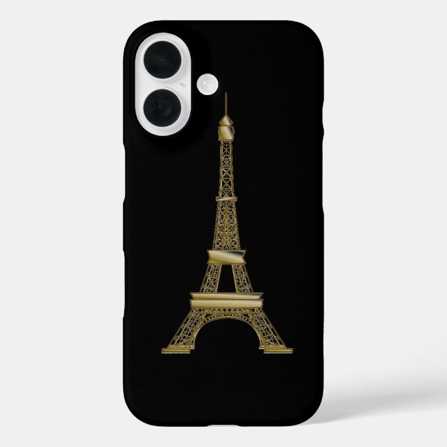 French Black & Gold Eiffel Tower Case-Mate iPhone Hülle (Rückseite)