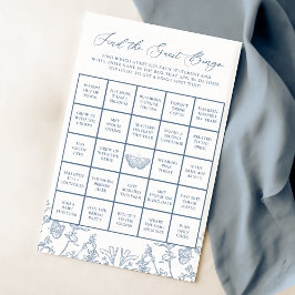 French Blue Chinoiserie Brautparty Bingo Game