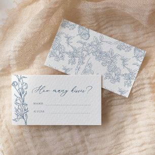 French Blue Chinoiserie Wie viele Kisses Game Begleitkarte