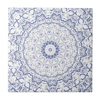 French Blue Lace Tile Fliese