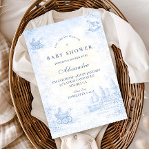 French Blue Toile Baby Shower