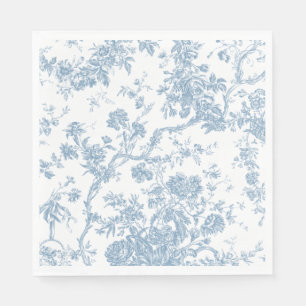 French Blue Toile de Jouy Paper Napkin Serviette