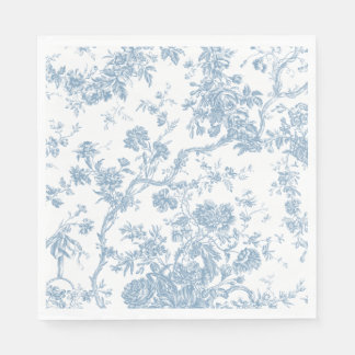 French Blue Toile de Jouy Paper Napkin Serviette